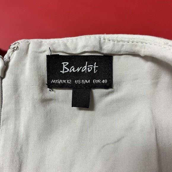 Bardot Bridgette Linen Blend Romper Womens Size 8 Front Cut-Out Nougat Color - Picture 6 of 10